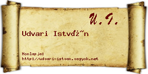 Udvari István névjegykártya