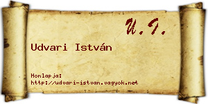 Udvari István névjegykártya